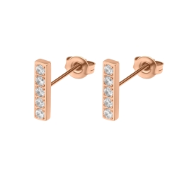BALCANO - Lina / Rechteckige Ohrringe mit zirkonia edelsteinen und 18K rosévergoldung