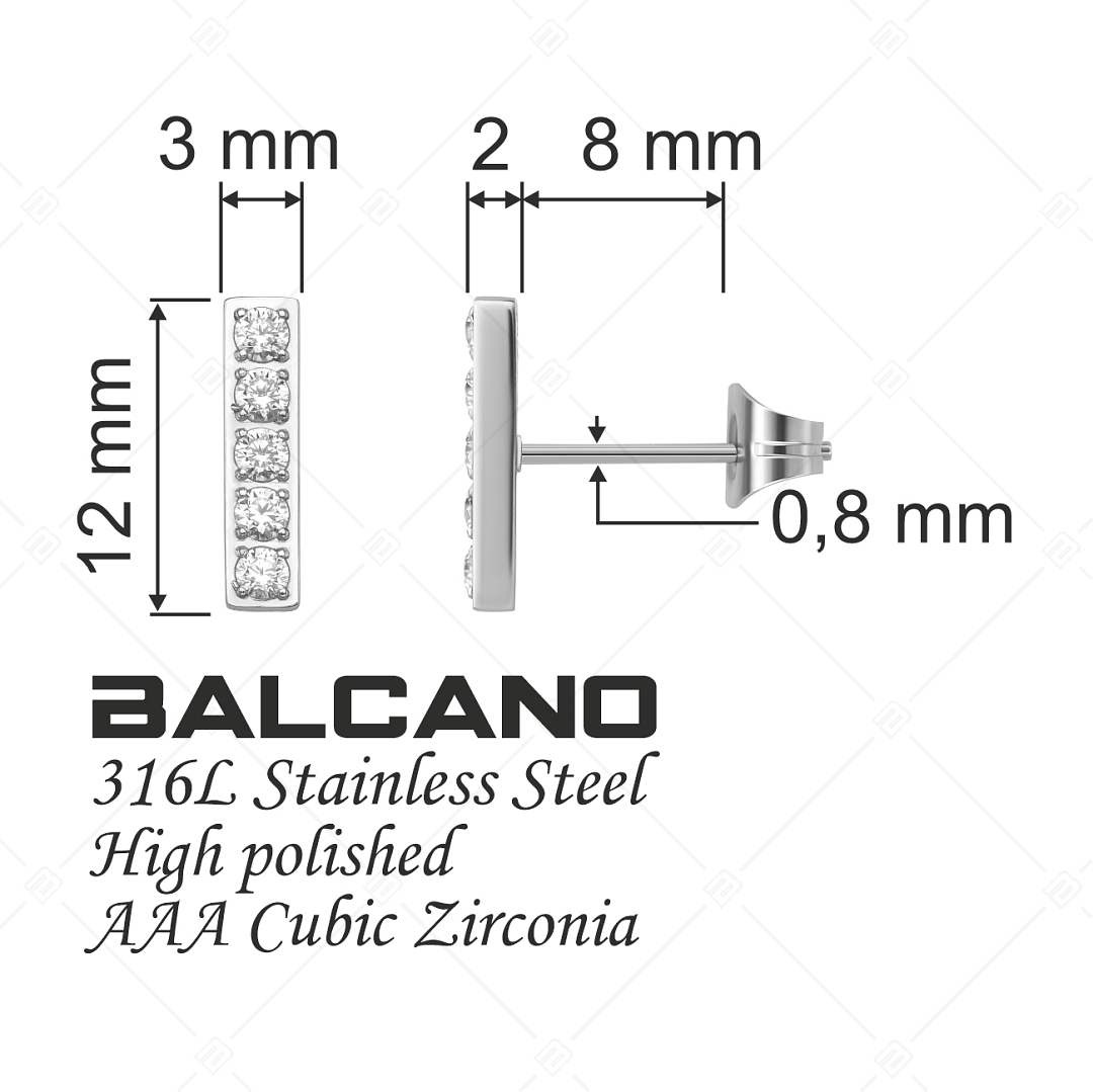 BALCANO - Lina  / Earrings With Cubic Zirconia Gemstones and High Polish (141227BC97)