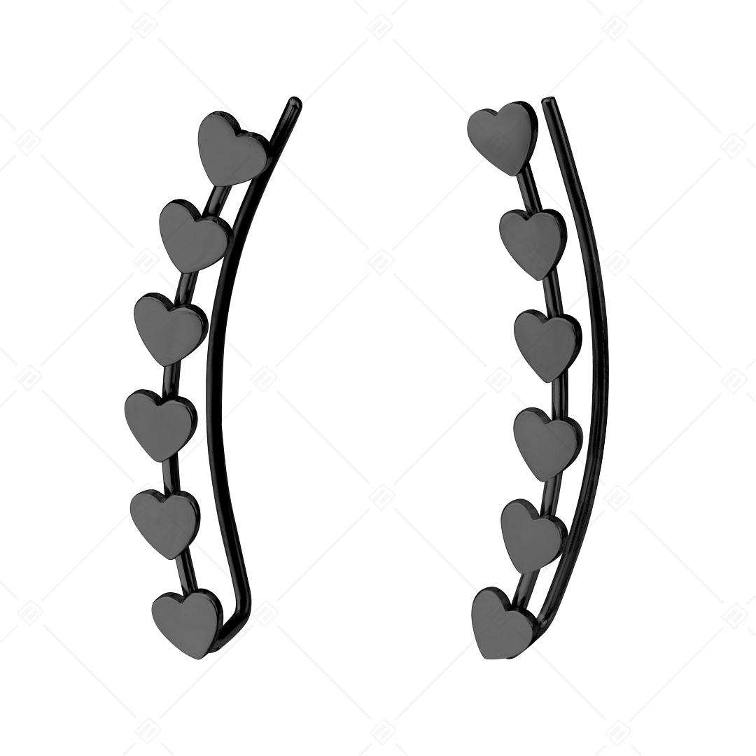 BALCANO - Lovers / Herzen Kletterer Ohrringe mit schwarze PVD-Beschichtung (141228BC11)