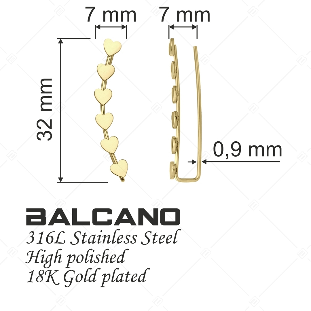 BALCANO - Lovers / Herzen Kletterer Ohrringe mit 18K Gold Beschichtung (141228BC88)