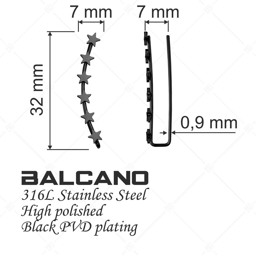 BALCANO - Lucente / Stern Kletterer Ohrringe mit schwarzes PVD-Beschichtung (141229BC11)