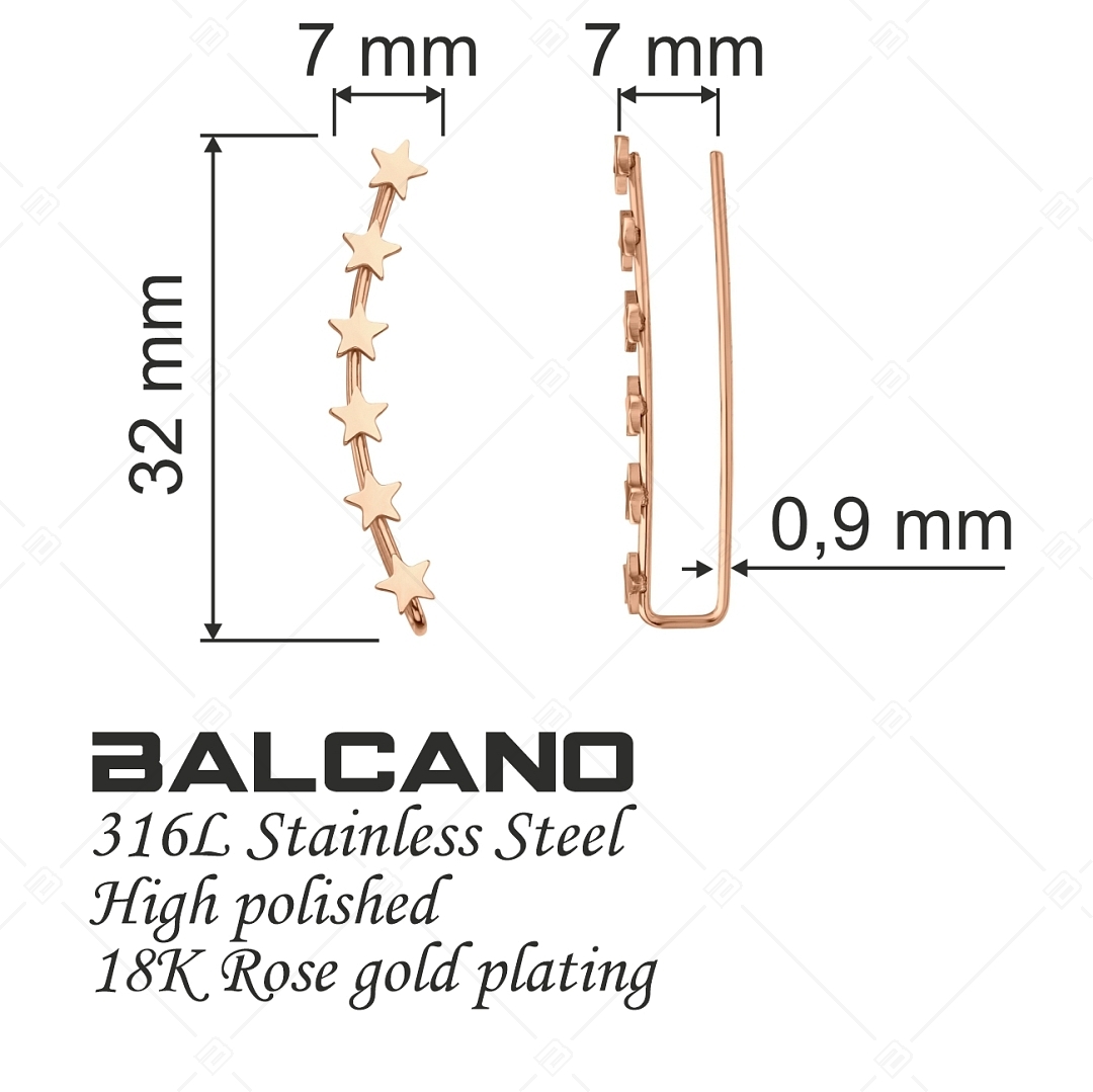 BALCANO - Lucente / Stern Kletterer Ohrringe mit 18K Roségold Beschichtung (141229BC96)