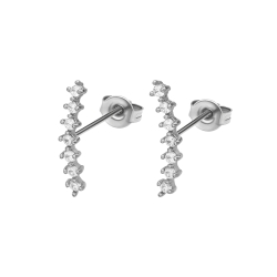BALCANO - Haley / Boucles d'oreilles type perceuse avec pierres précieuses en zirconium