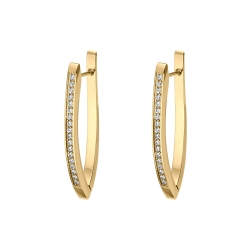BALCANO - Melanie / Dangling earrings with cubic zirconia gemstone, 18K gold plated
