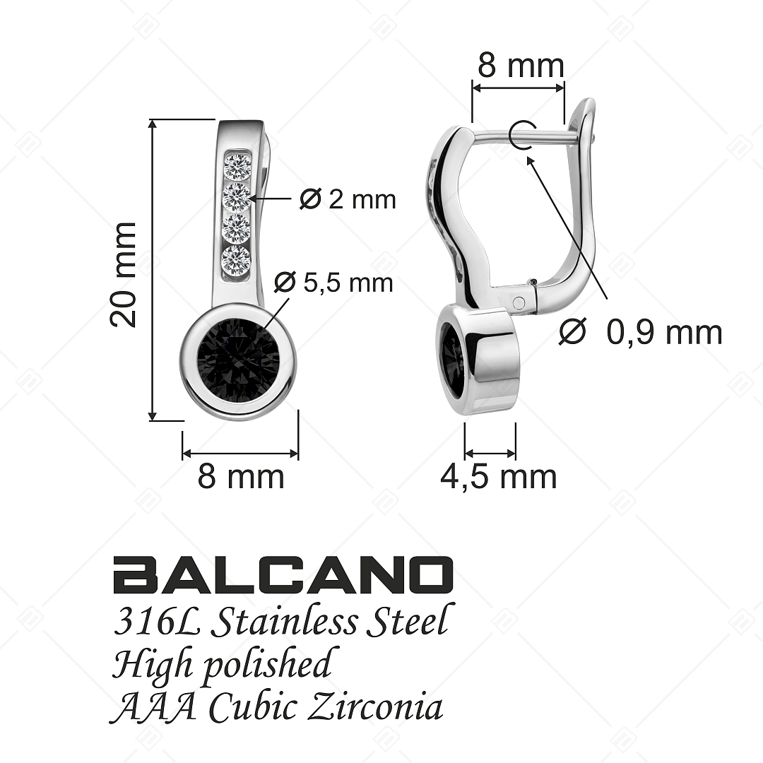 BALCANO - Lorena / Boucles d'oreilles avec des pierres précieuses zirconium, avec hautement polie (141234BC11)