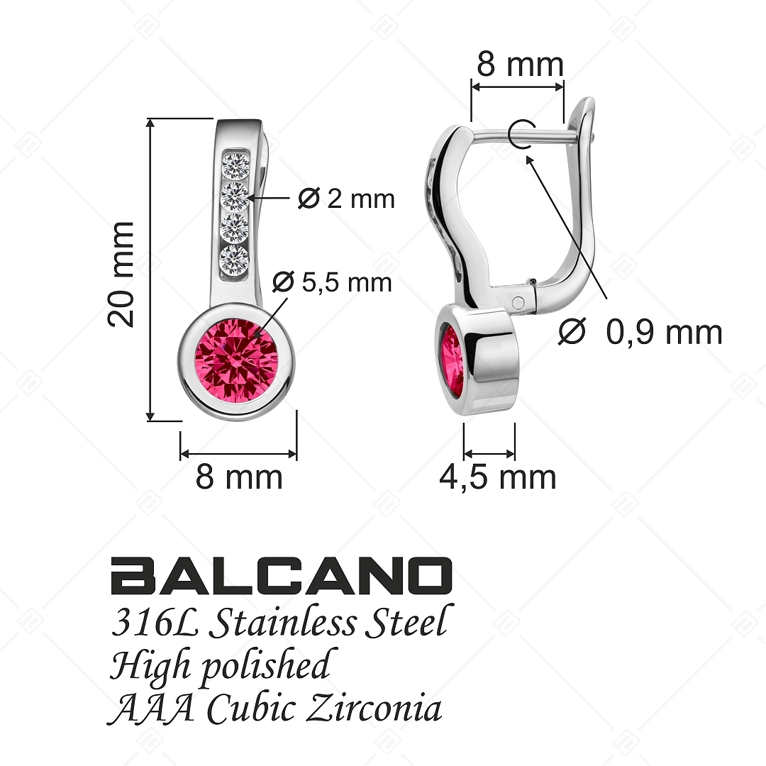 BALCANO - Lorena / Boucles d'oreilles avec des pierres précieuses zirconium, avec hautement polie (141234BC22)