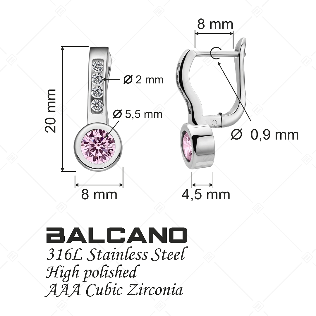 BALCANO - Lorena / Boucles d'oreilles avec des pierres précieuses zirconium, avec hautement polie (141234BC28)