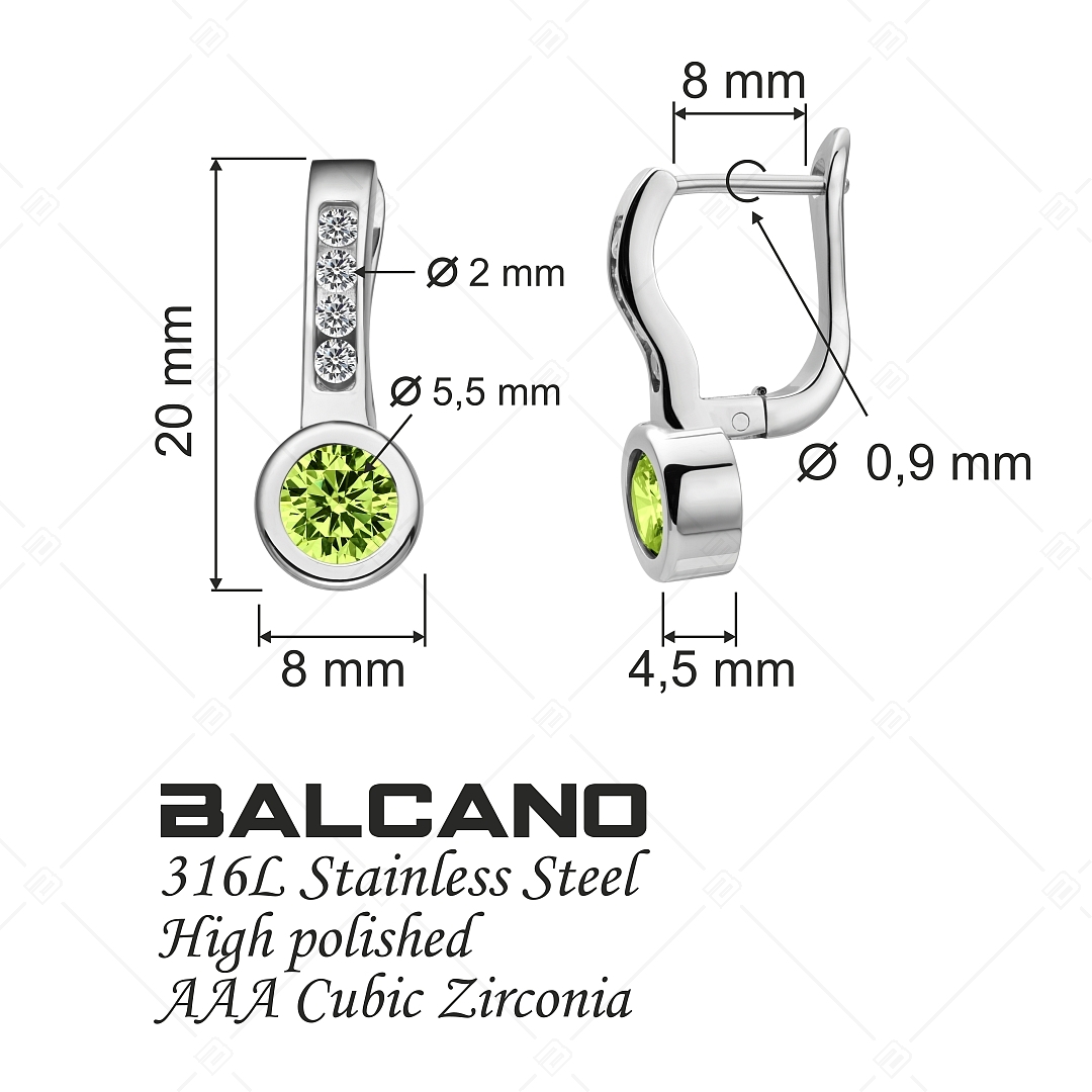 BALCANO - Lorena / Boucles d'oreilles avec des pierres précieuses zirconium, avec hautement polie (141234BC38)