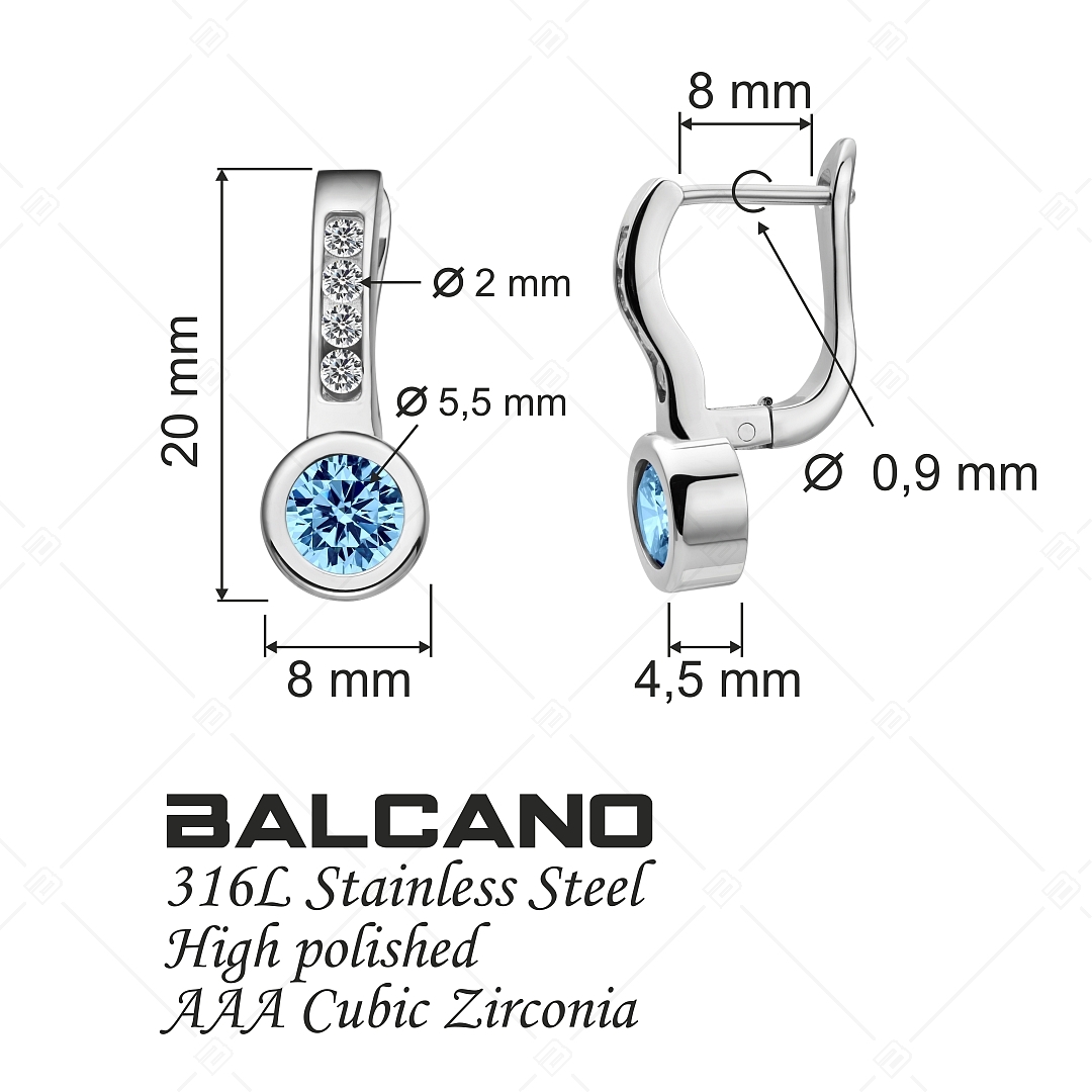 BALCANO - Lorena / Boucles d'oreilles avec des pierres précieuses zirconium, avec hautement polie (141234BC48)