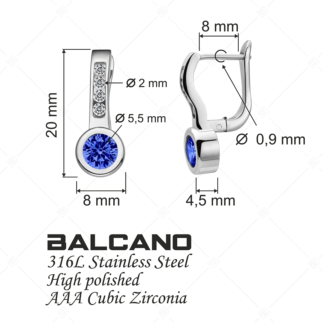 BALCANO - Lorena / Boucles d'oreilles avec des pierres précieuses zirconium, avec hautement polie (141234BC49)