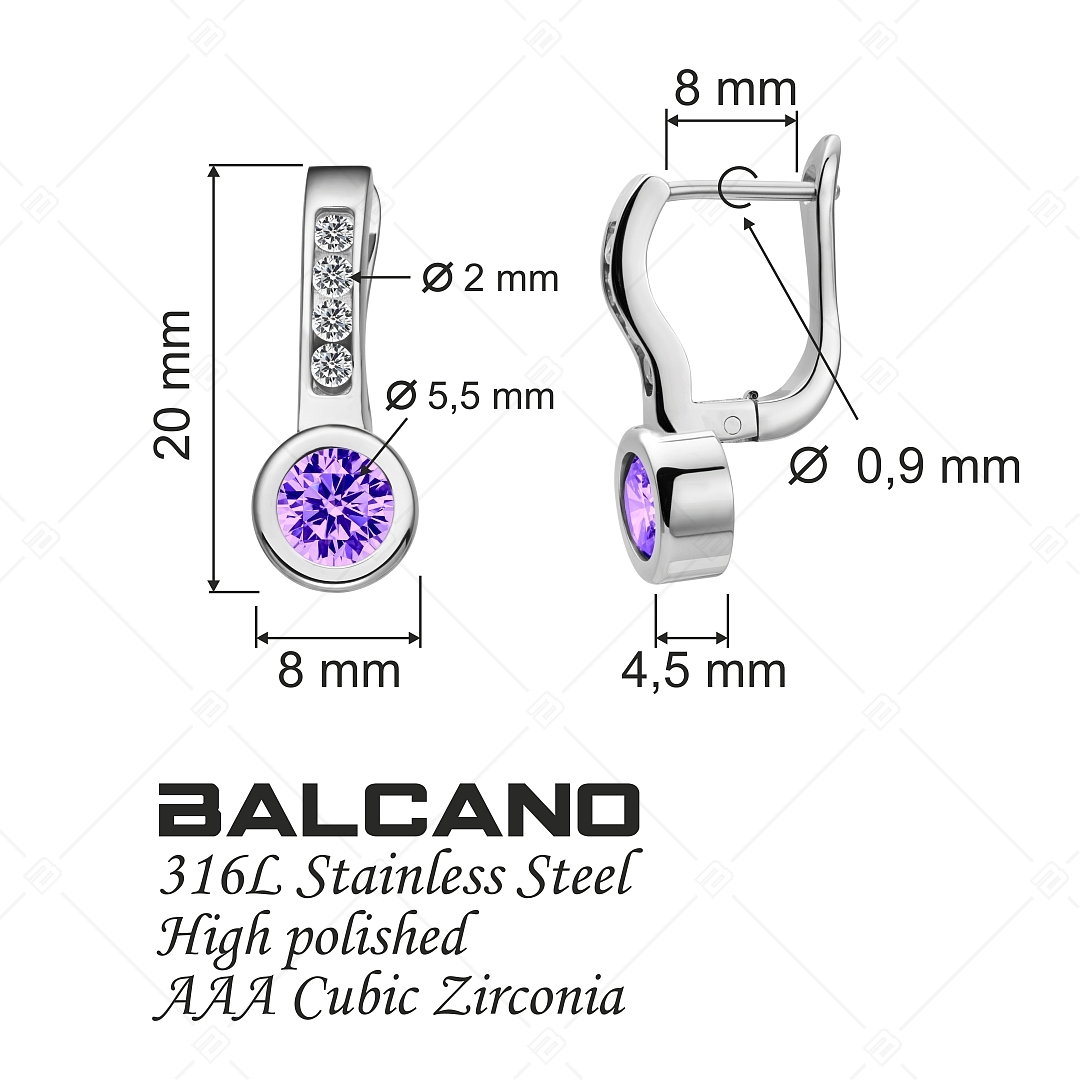 BALCANO - Lorena / Boucles d'oreilles avec des pierres précieuses zirconium, avec hautement polie (141234BC77)