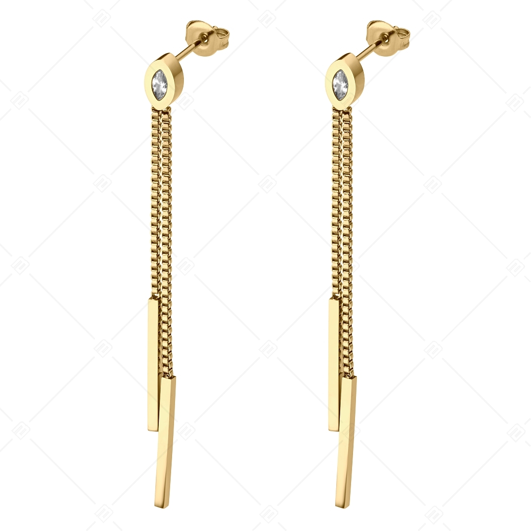 BALCANO - Colette / Dangle earrings with cubic zirconia, 18K gold plated (141235BC88)