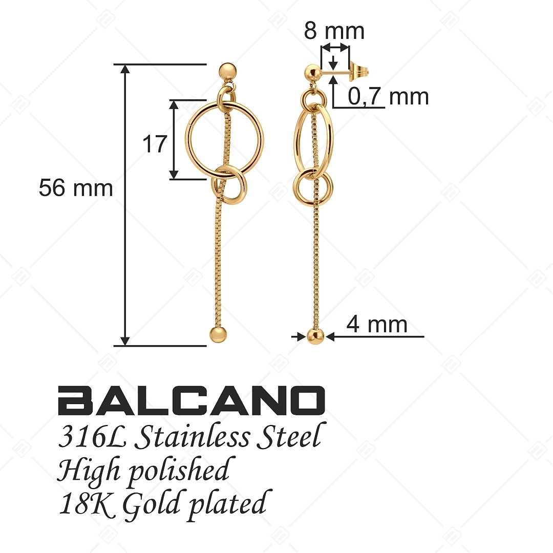 BALCANO - Clea / Boucles d'oreilles pendantes, plaqué or 18K (141236BC88)