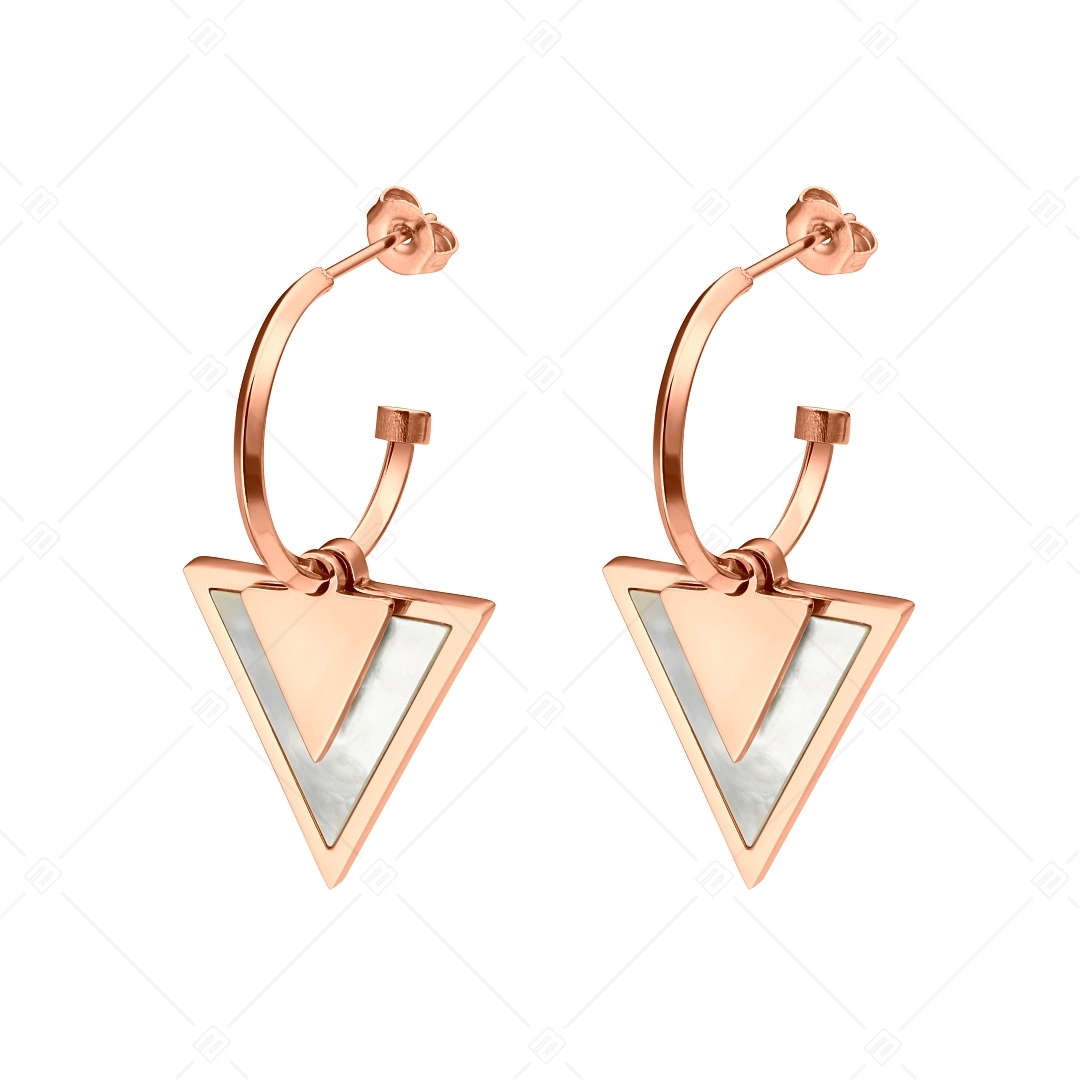 BALCANO - Delta / Boucles d'oreilles pendantes triangle, plaqué or rose 18K (141237BC96)
