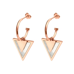 BALCANO - Delta / Boucles d'oreilles pendantes triangle, plaqué or rose 18K