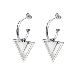 BALCANO - Delta / Boucles d'oreilles pendantes triangle, avec polissage à haute brillance