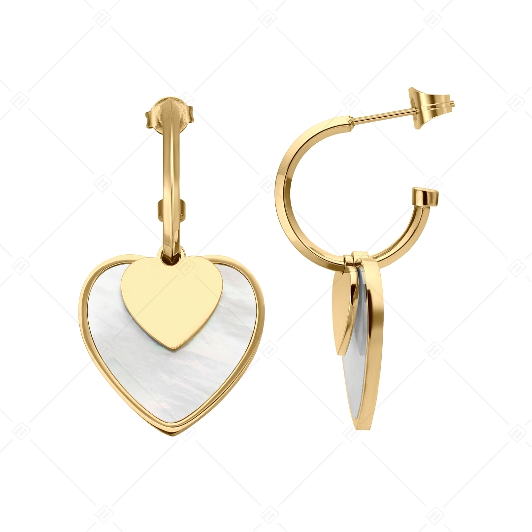 BALCANO - Heart / Boucles d'oreilles pendantes en forme de coeur, plaqué or 18K (141238BC88)