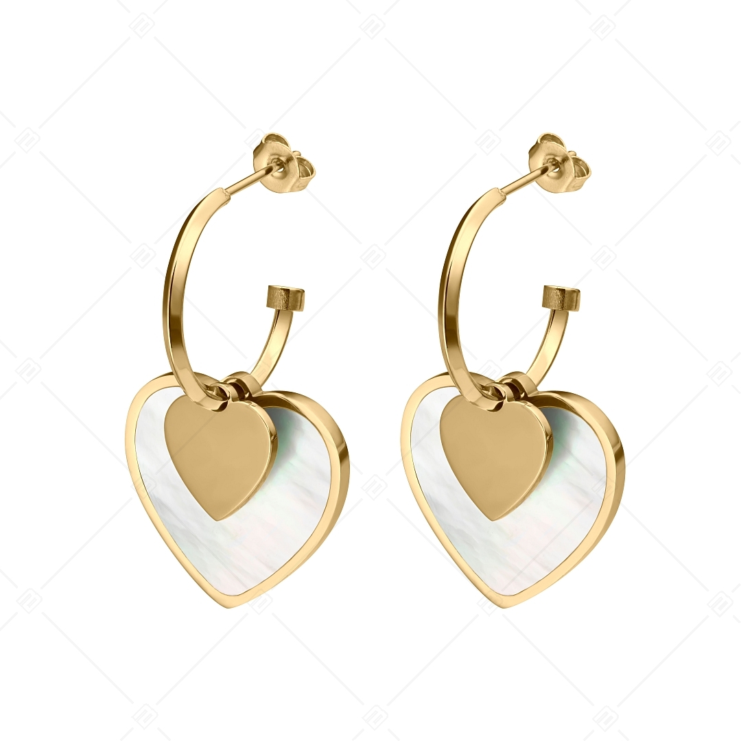 BALCANO - Heart / Boucles d'oreilles pendantes en forme de coeur, plaqué or 18K (141238BC88)
