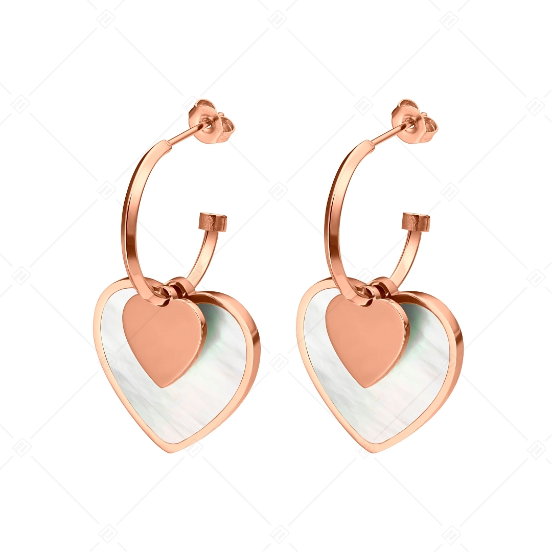 BALCANO - Heart / Heart Shaped Dangle Earrings With 18K Rose Gold Plated (141238BC96)
