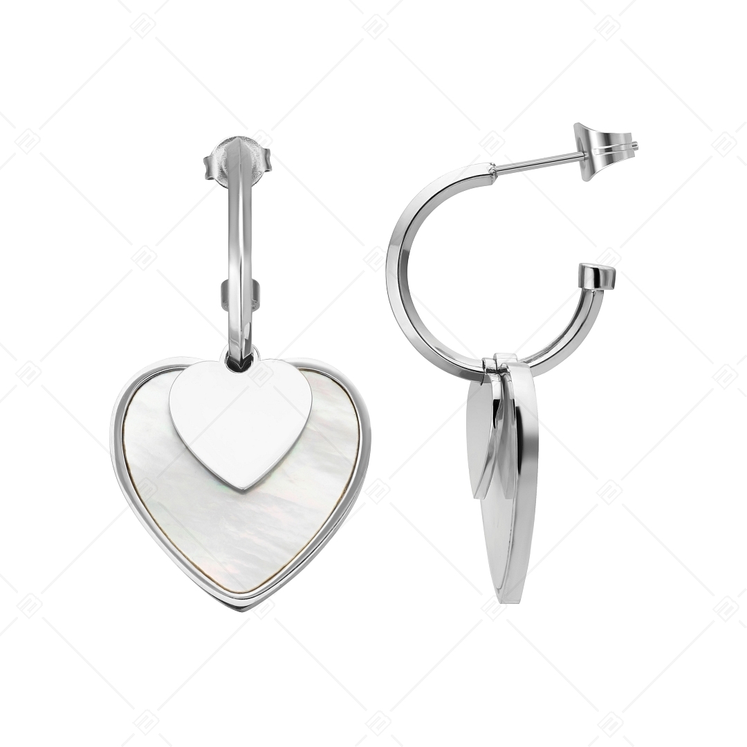 BALCANO - Heart / Heart Shaped Dangle Earrings, High Polished (141238BC97)