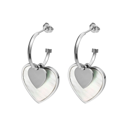 BALCANO - Heart / Boucles d'oreilles pendantes en forme de coeur, avec polissage à haute brillance
