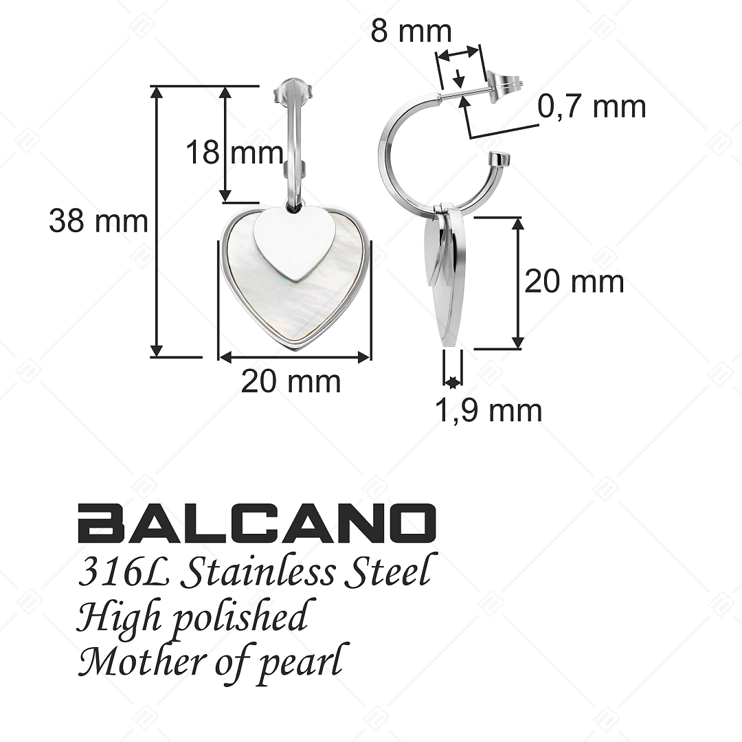 BALCANO - Heart / Boucles d'oreilles pendantes en forme de coeur, avec hautement polie (141238BC97)