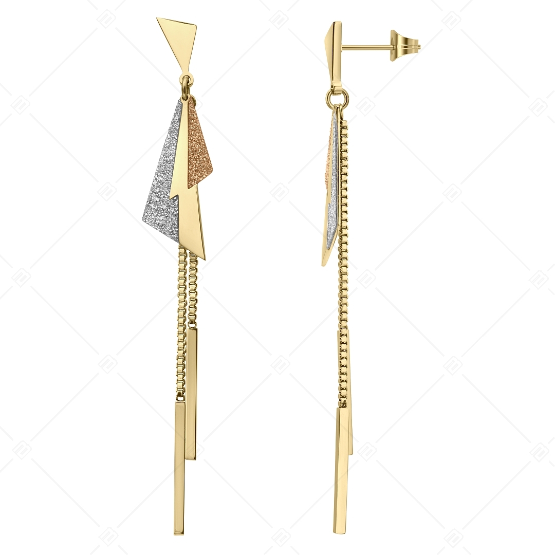 BALCANO - Flash / Dangling Stainless Steel Earrings With 18K Gold Plated (141239BC88)