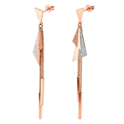 BALCANO - Flash / Dangling stainless steel earrings with 18K rose gold plated