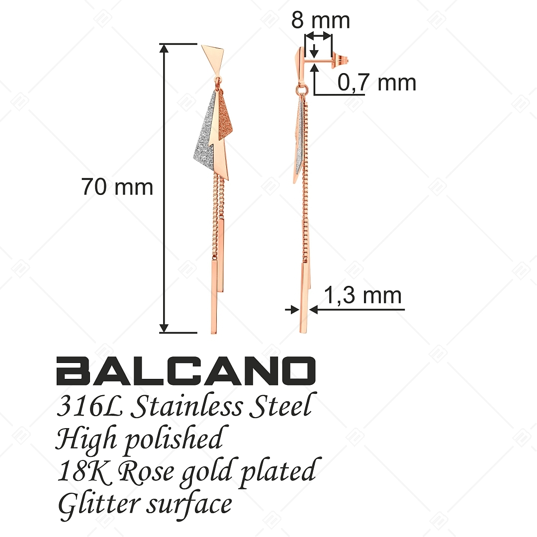 BALCANO - Flash / Tropfenohrringe mit Kette von Edelstahl mit 18K rosévergoldet (141239BC96)