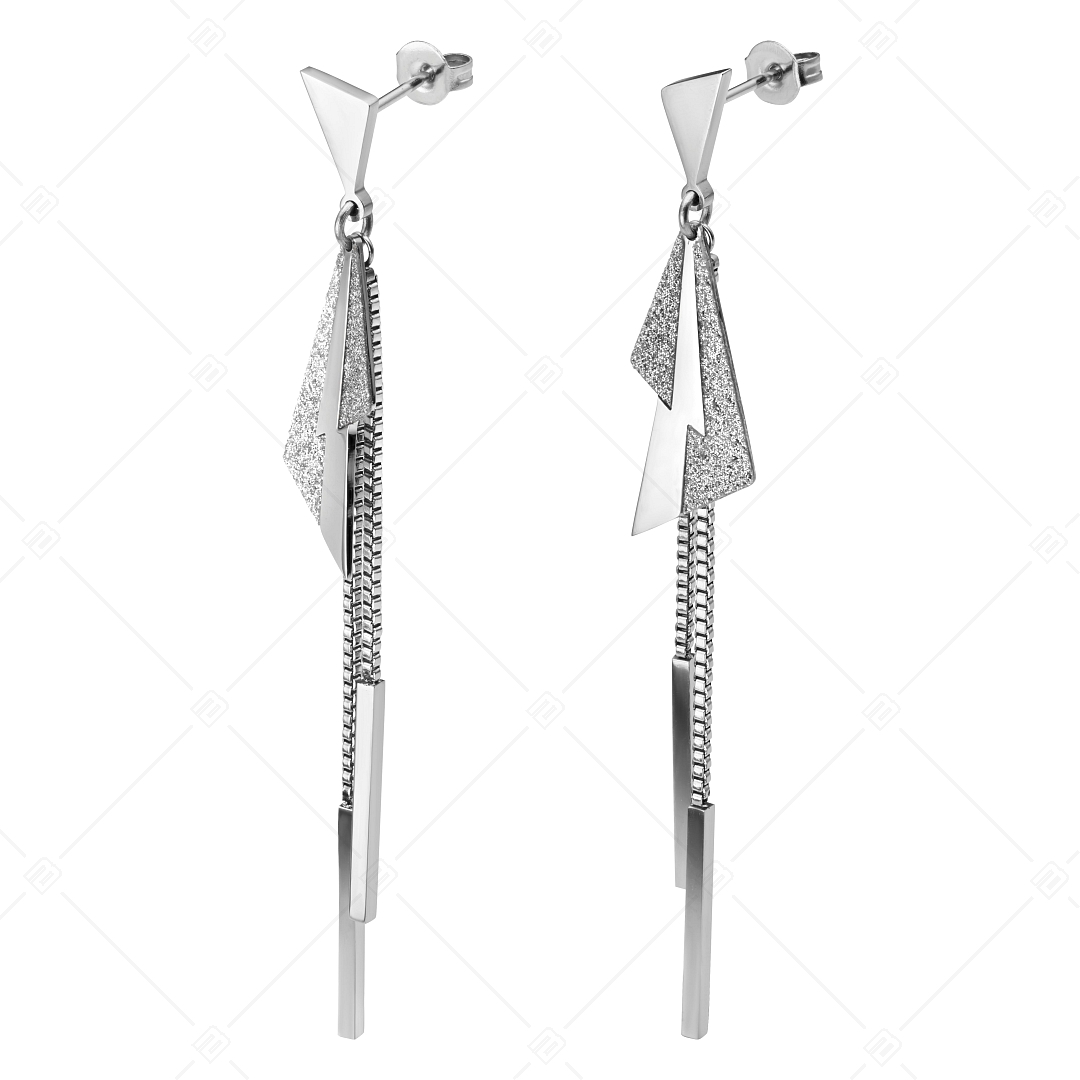 BALCANO - Flash / Boucles d'oreilles pendantes en acier inoxydable, avec polissage à haute brillance (141239BC97)