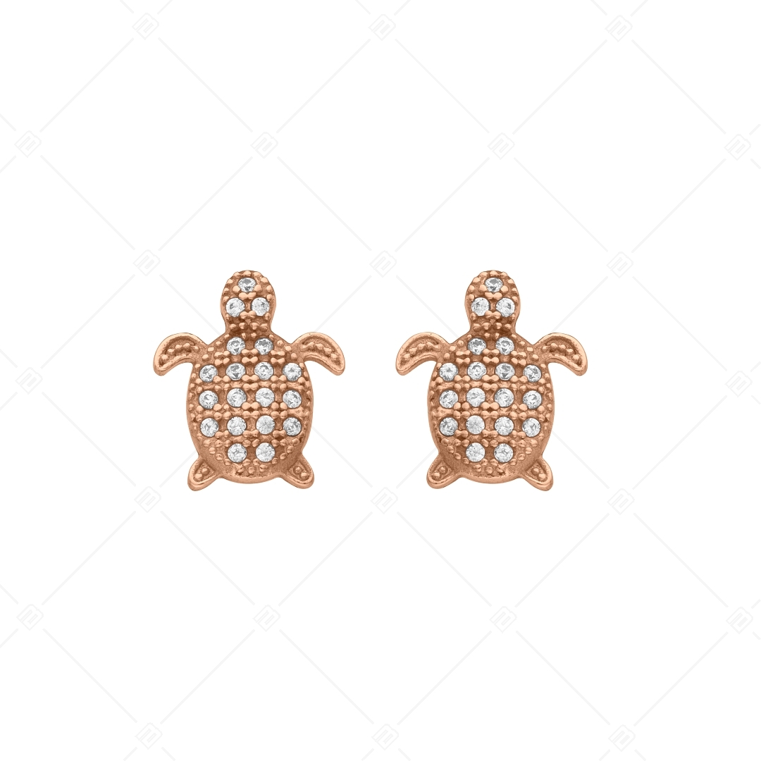BALCANO - Turtle / 18K Rose Gold Plated Earrings With Cubic Zirconia (141240BC96)