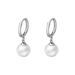 BALCANO - Ariel / Pearl Earrings, High Polished
