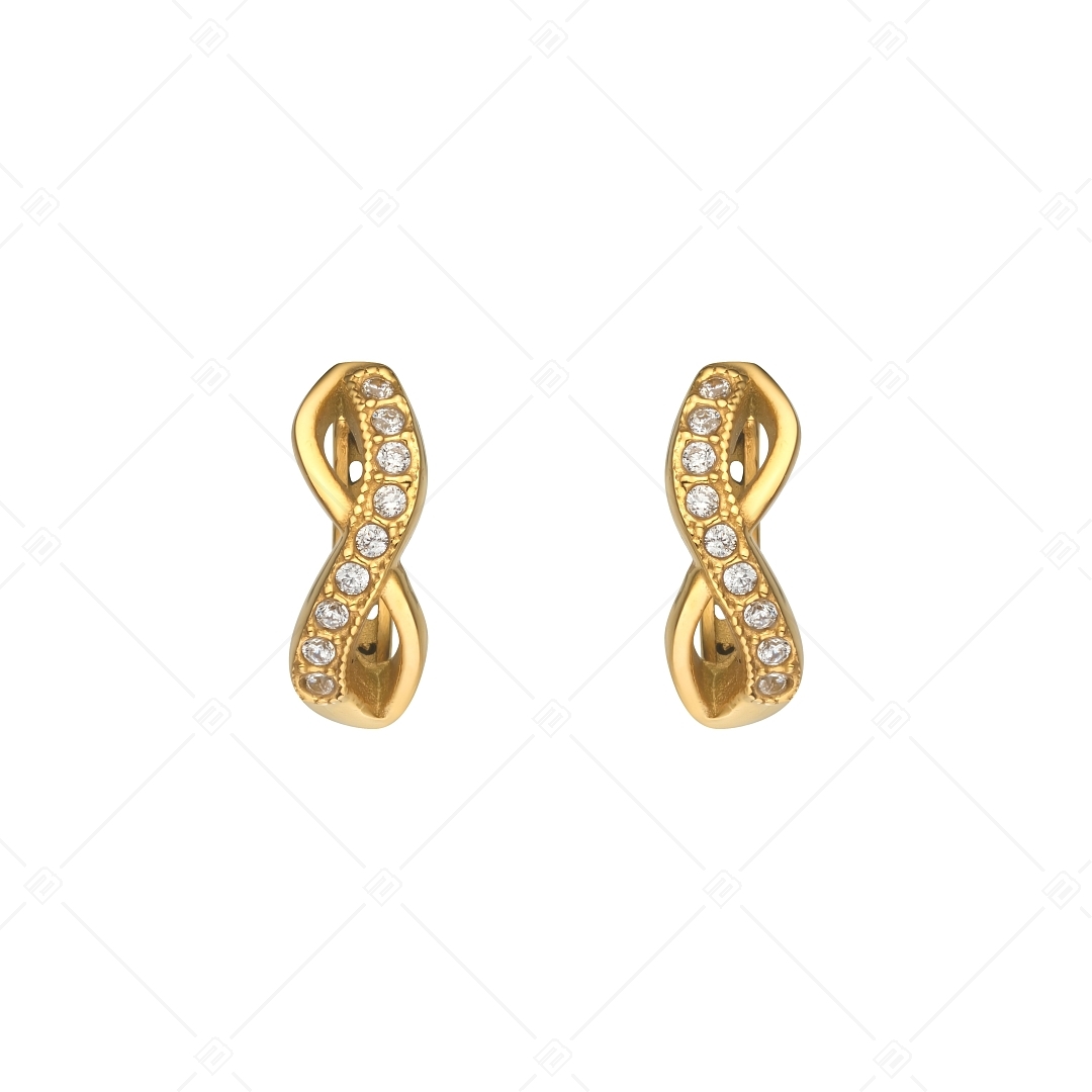 BALCANO - Infinity / Boucles d'oreilles anneaux avec pierres précieuses zirconium, plaqué or 18K (141242BC88)