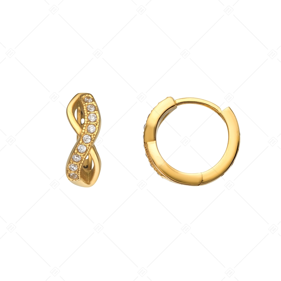 BALCANO - Infinity / Boucles d'oreilles anneaux avec pierres précieuses zirconium, plaqué or 18K (141242BC88)