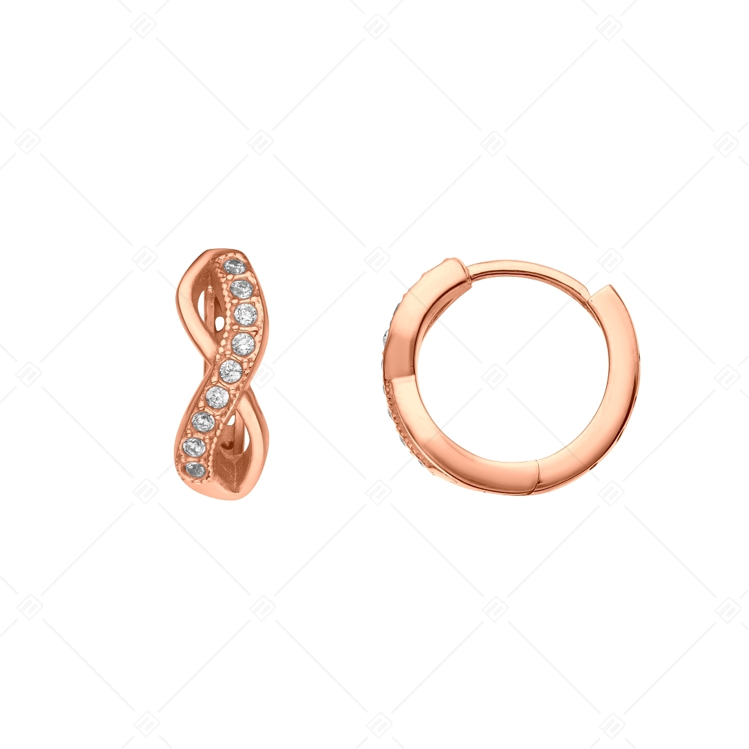 BALCANO - Infinity / Hoop Earrings With Zirconia Gemstone, 18K Rose Gold Plated (141242BC96)