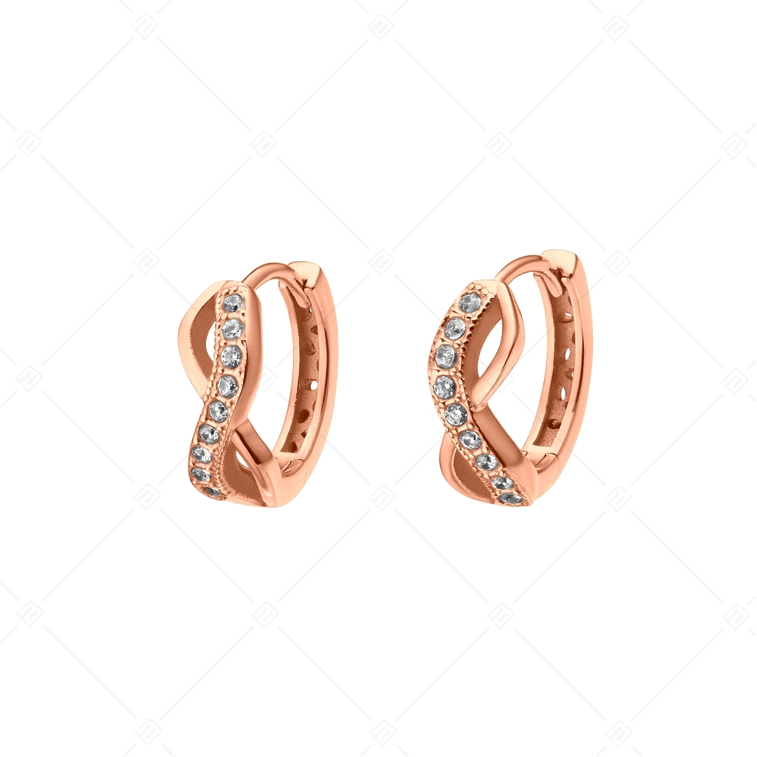 BALCANO - Infinity / Boucles d'oreilles anneaux avec pierres précieuses zirconium, plaqué or rose 18K (141242BC96)