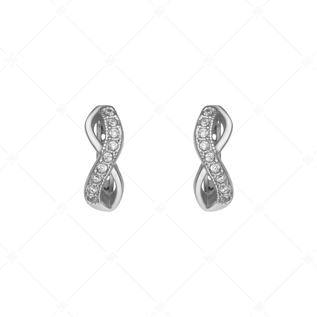 BALCANO - Infinity / Boucles d'oreilles anneaux avec pierres précieuses zirconium, avec hautement polie (141242BC97)