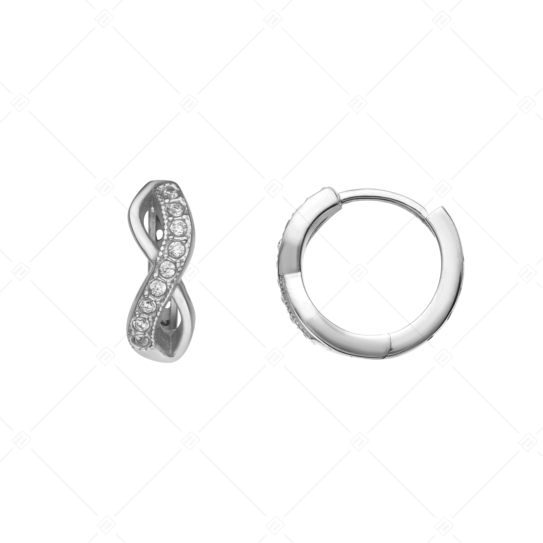 BALCANO - Infinity / Hoop Earrings With Zirconia Gemstone, High Polished (141242BC97)