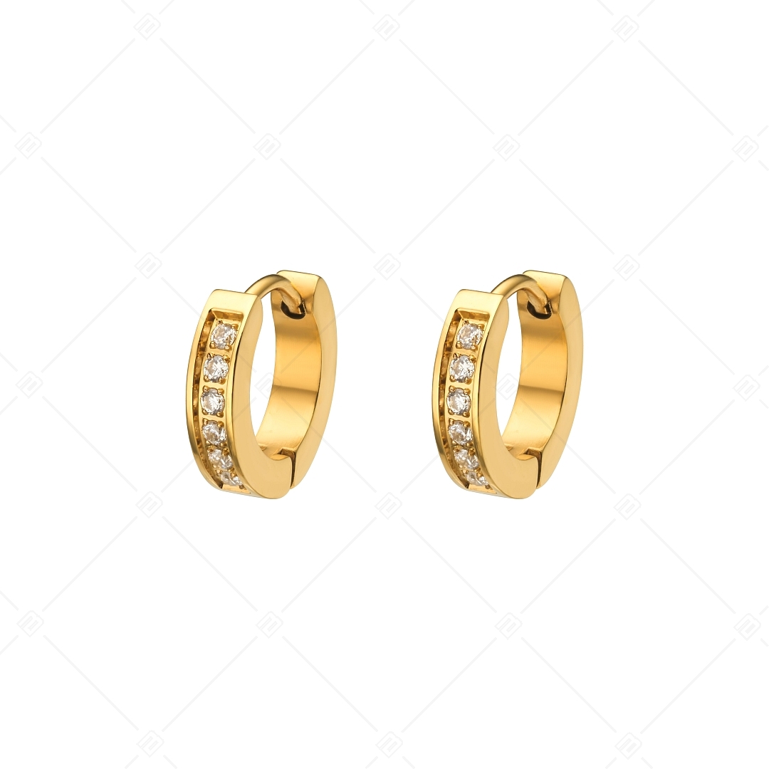 BALCANO - Carmela / Hoop earrings with cubic zirconia gemstones, 18K gold plated (141243BC88)