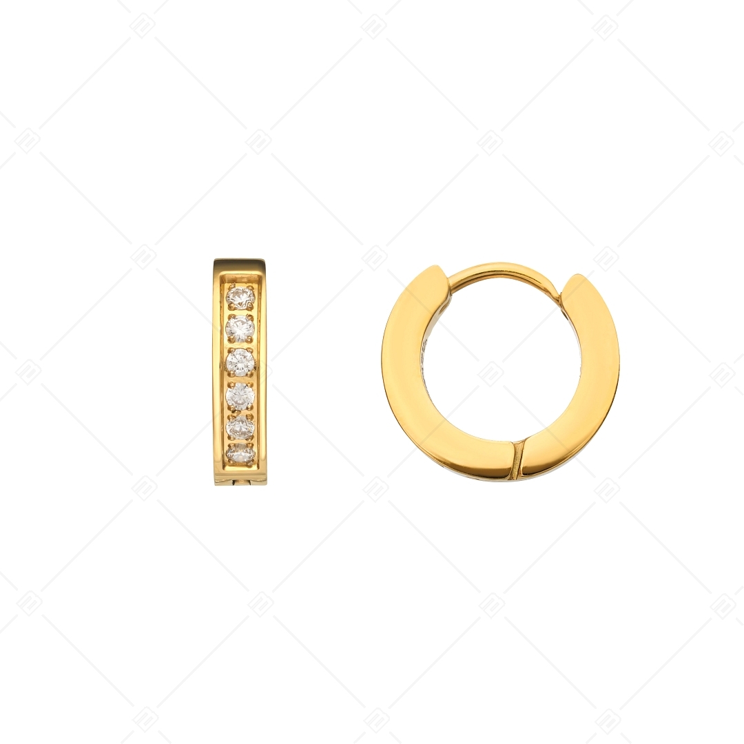 BALCANO - Ilka / Hoop earrings with cubic zirconia gemstones, 18K gold plated (141243BC88)