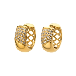 BALCANO - Naomi / Round Earrings With Cubic Zirconia Gemstone, 18K Gold Plated