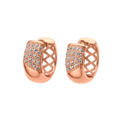 BALCANO - Naomi / Boucles d'oreilles rondes avec pierre précieuses zirconium, plaqué or rose 18K