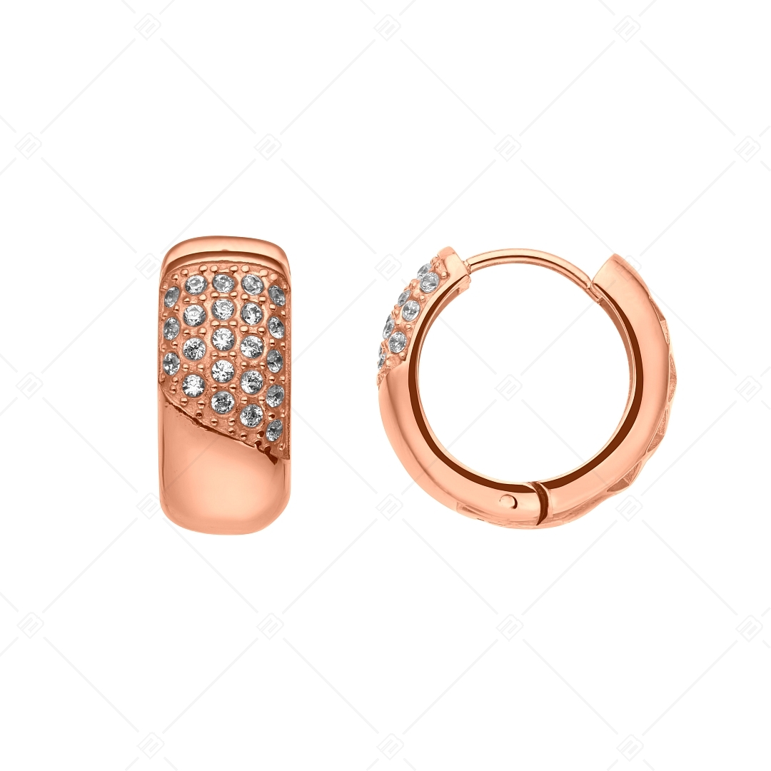 BALCANO - Naomi / Round Earrings With Cubic zZrconia Gemstone, 18K Rose Gold Plated (141244BC96)