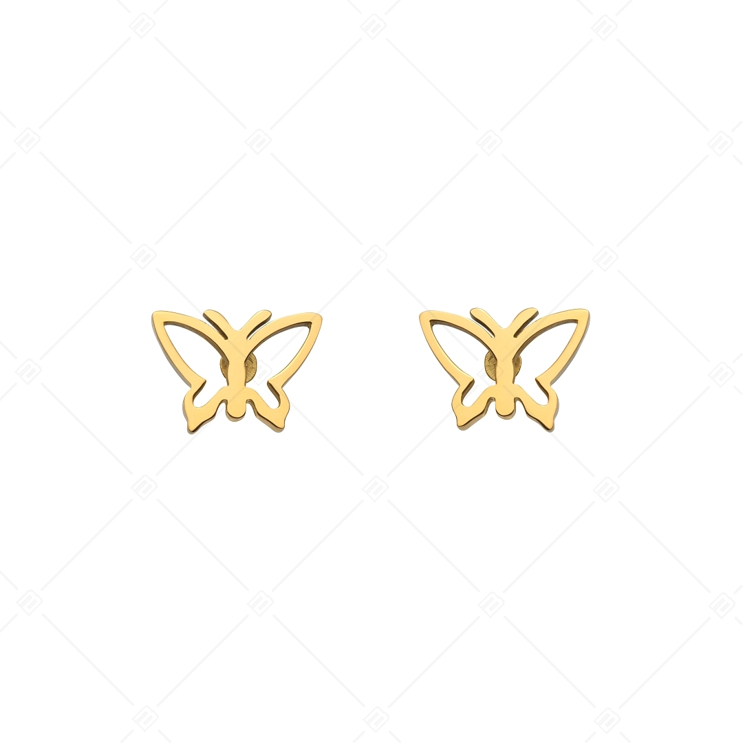 BALCANO - Vanessa / Boucles d'oreilles forme papillon ajourée, plaqué or 18K (141245BC88)