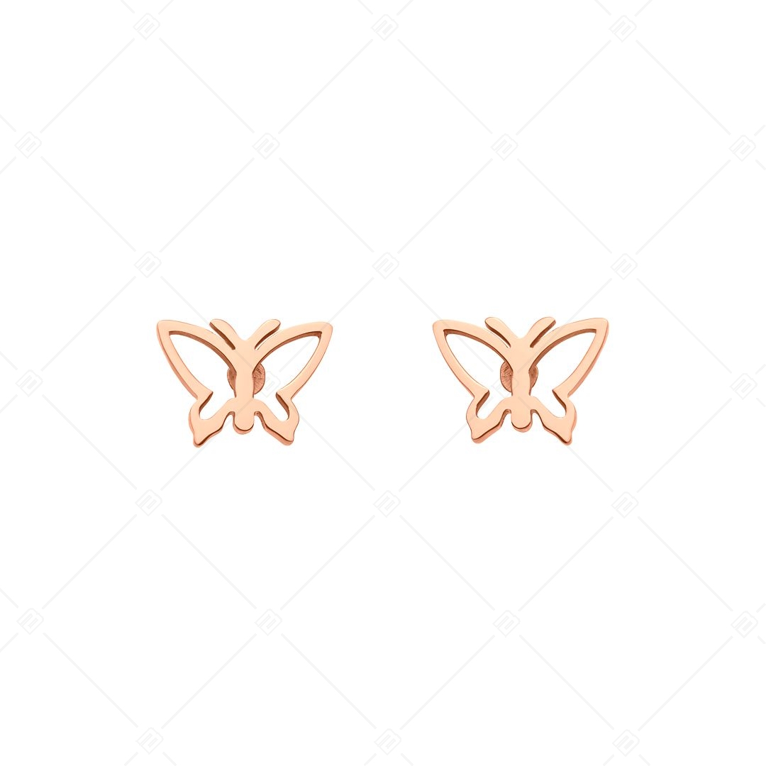 BALCANO - Vanessa / Durchbrochene Schmetterlings Ohrstecker mit 18K rosévergoldet (141245BC96)