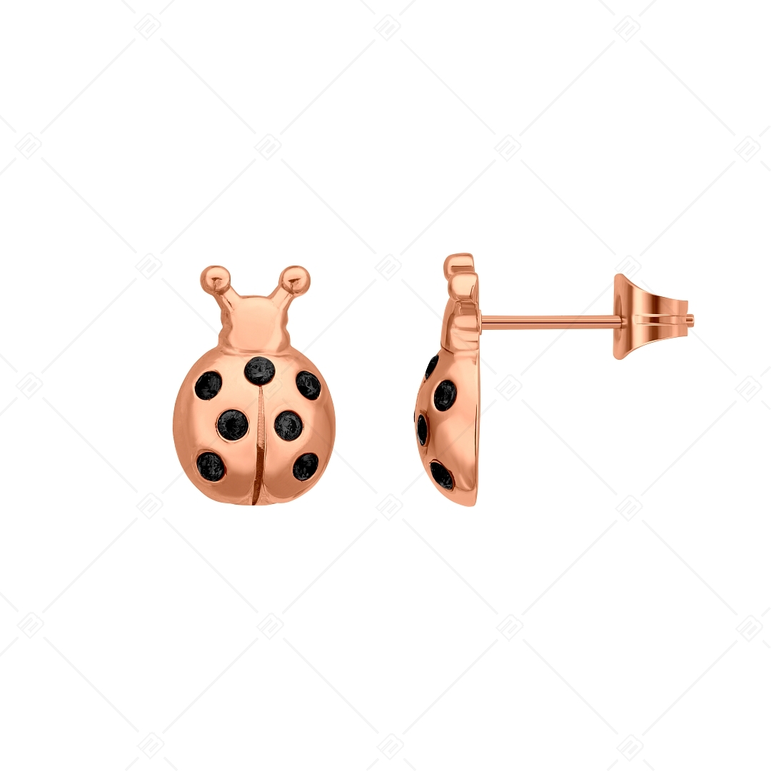BALCANO - Bubamara / Boucles d'oreilles en acier inoxydable avec pierres précieuses zirconium, plaqué or rose 18K (141248BC96)
