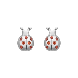 BALCANO - Bubamara / Stainless Steel Earrings With Cubic Zirconia Gemstones, High Polished