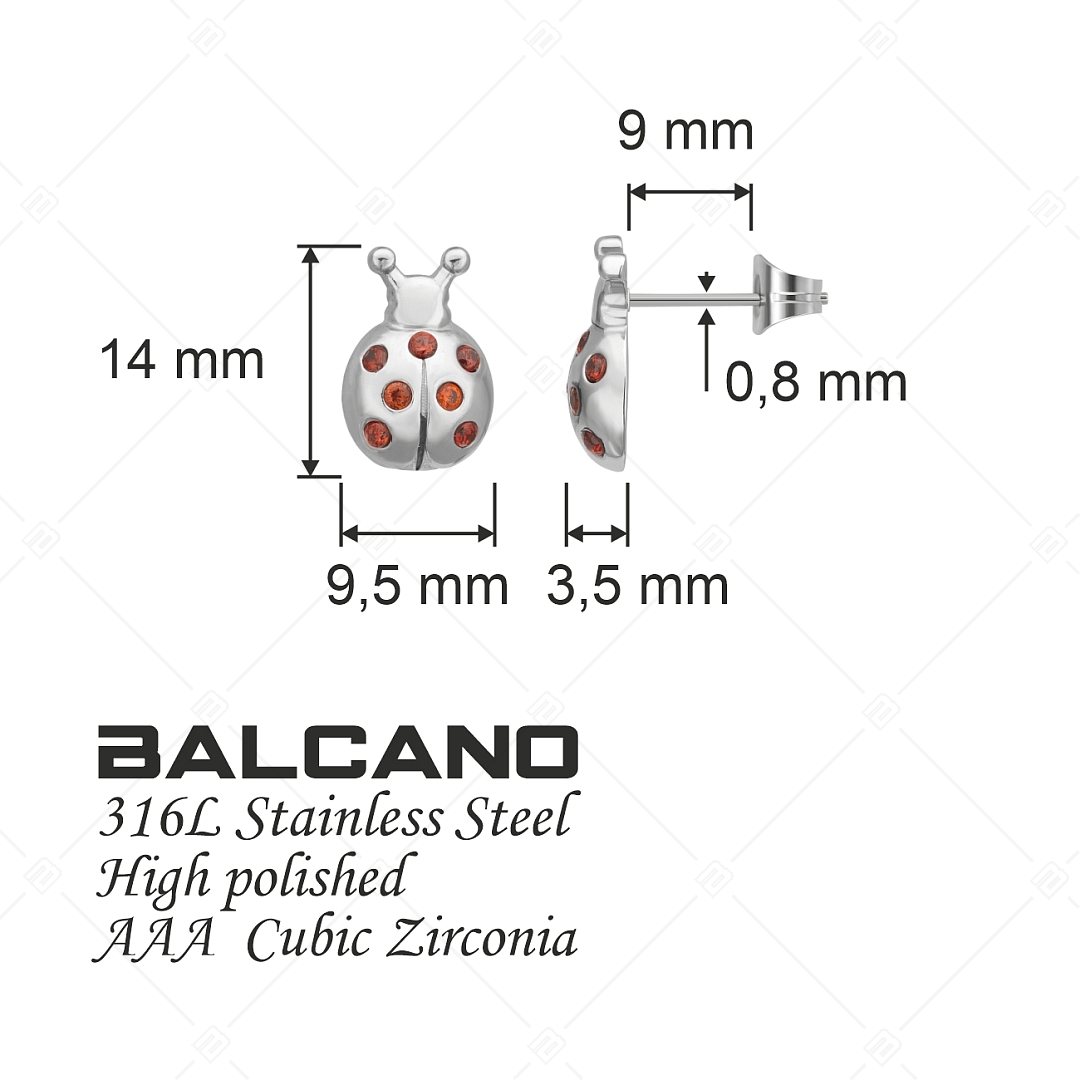 BALCANO - Bubamara / Stainless Steel Earrings With Cubic Zirconia Gemstones, High Polished (141248BC97)