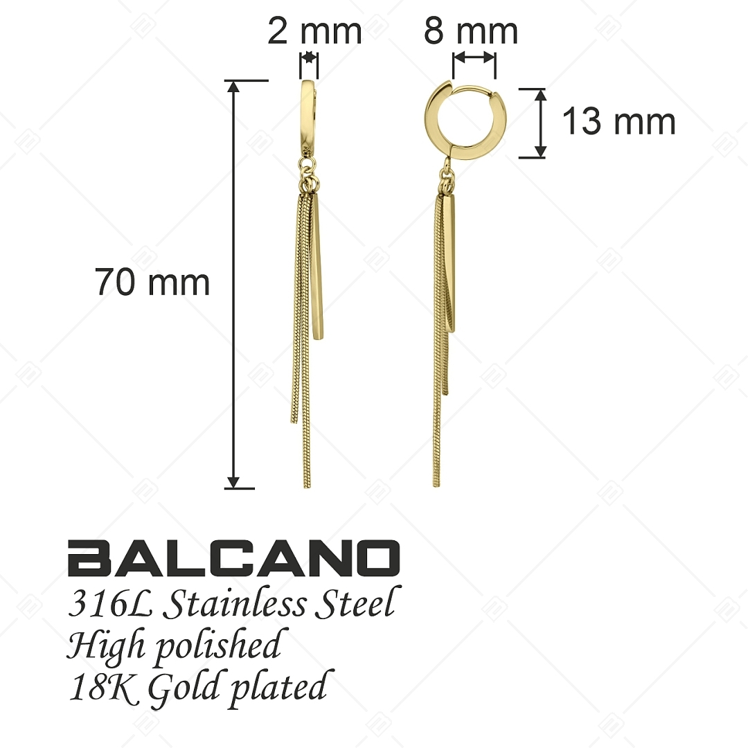 BALCANO - Avery / Dangling Stainless Steel Earrings, 18K Gold Plated (141249BC88)