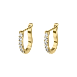 BALCANO - Corinne / Stainless Steel Earrings With Cubic Zirconia Gemstones, 18K Gold Plated